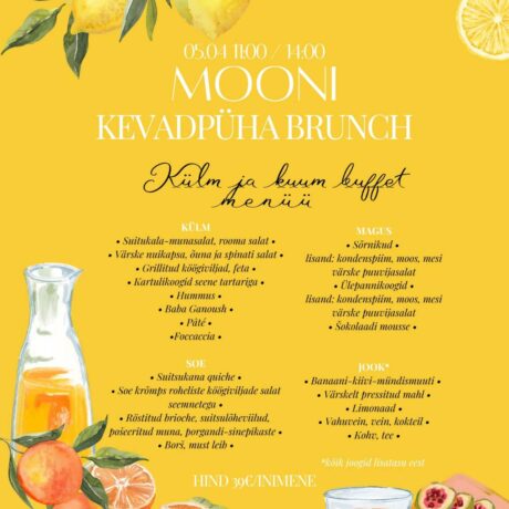 Kevadine BRUNCH Moonis 5. aprillil